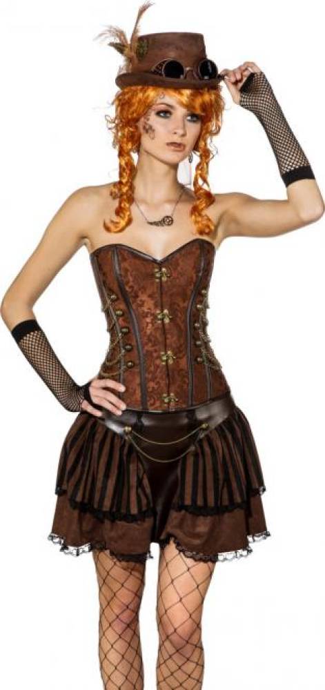 Steampunk Korsett Deluxe Brown