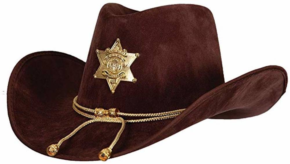 Deluxe Suede Sheriffs Hat Brown